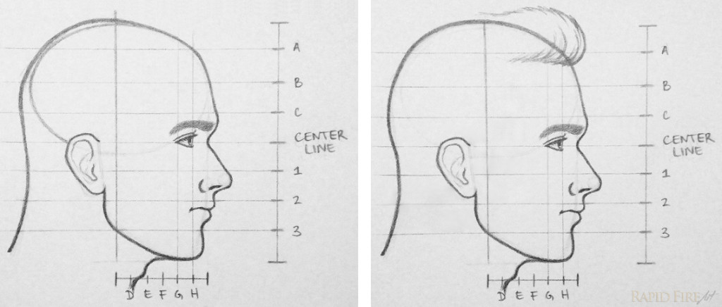 RFA how to draw a face from the side part 13 hair 2