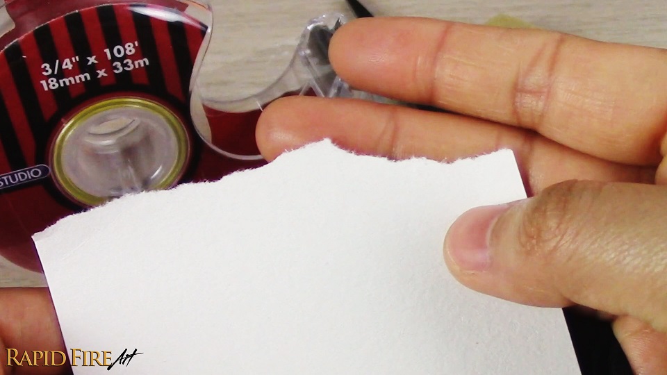 showing the frayed edge of a paper used for making a blending stump