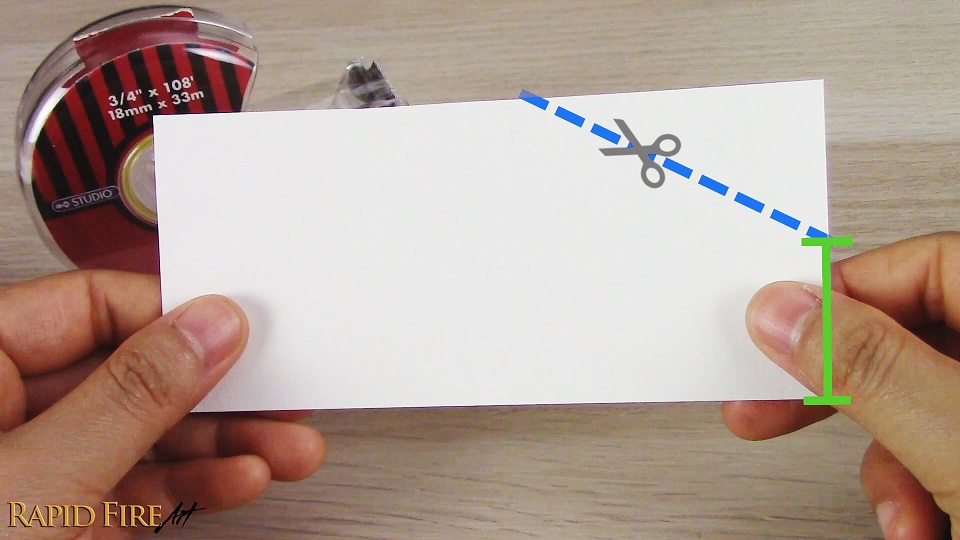 Trimming a rectangle to more easily roll paper for making a blending stump tool