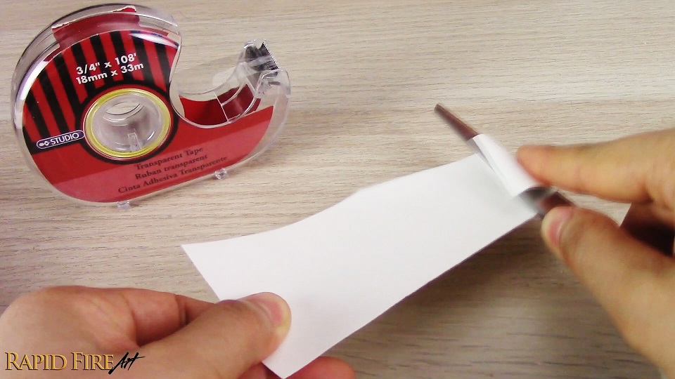pre-curling paper to start rolling a blending stump