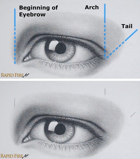 Eyebrow drawing placement