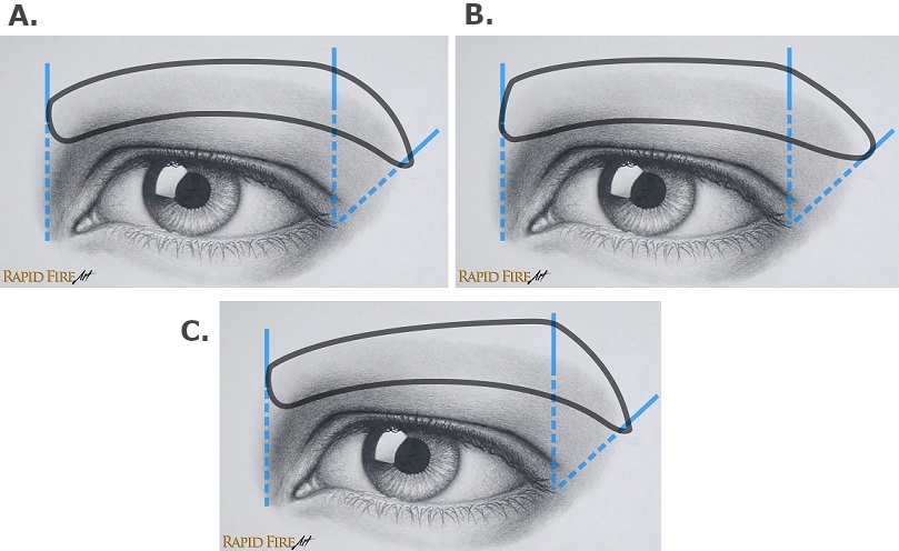 How to draw different eyebrow shapes male