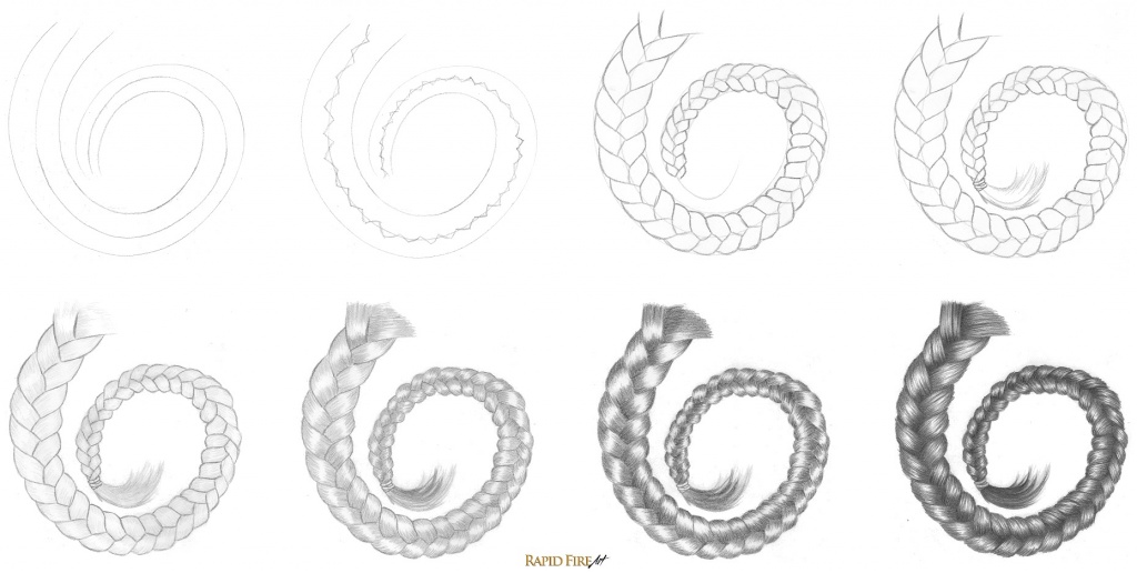 How to Draw a Round Curled Braid