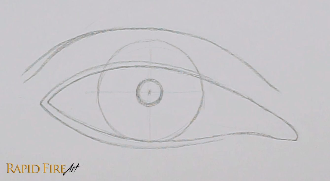 How to Draw a Teary Crying Eye Step 2