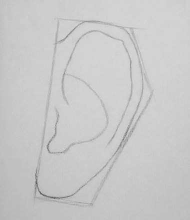 how to draw an ear step 2