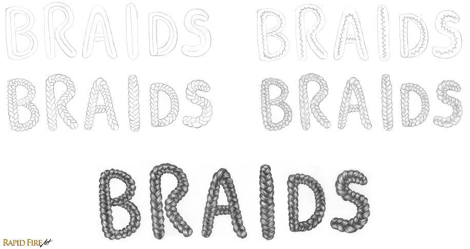 How to Draw Braid Letters RFA