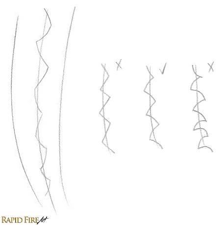 How to Draw Braids Step 2