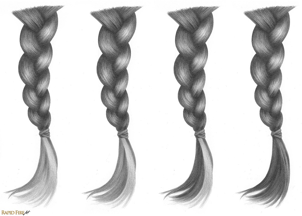 How to Draw Braids Step 9