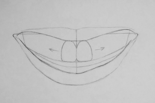 how to draw teeth step 3