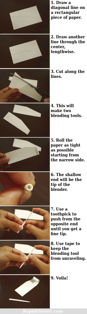 how to make a blending stump tortillion