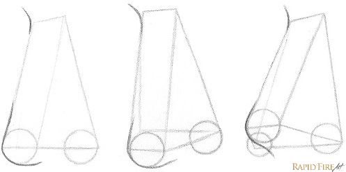 drawing a three quarter nose