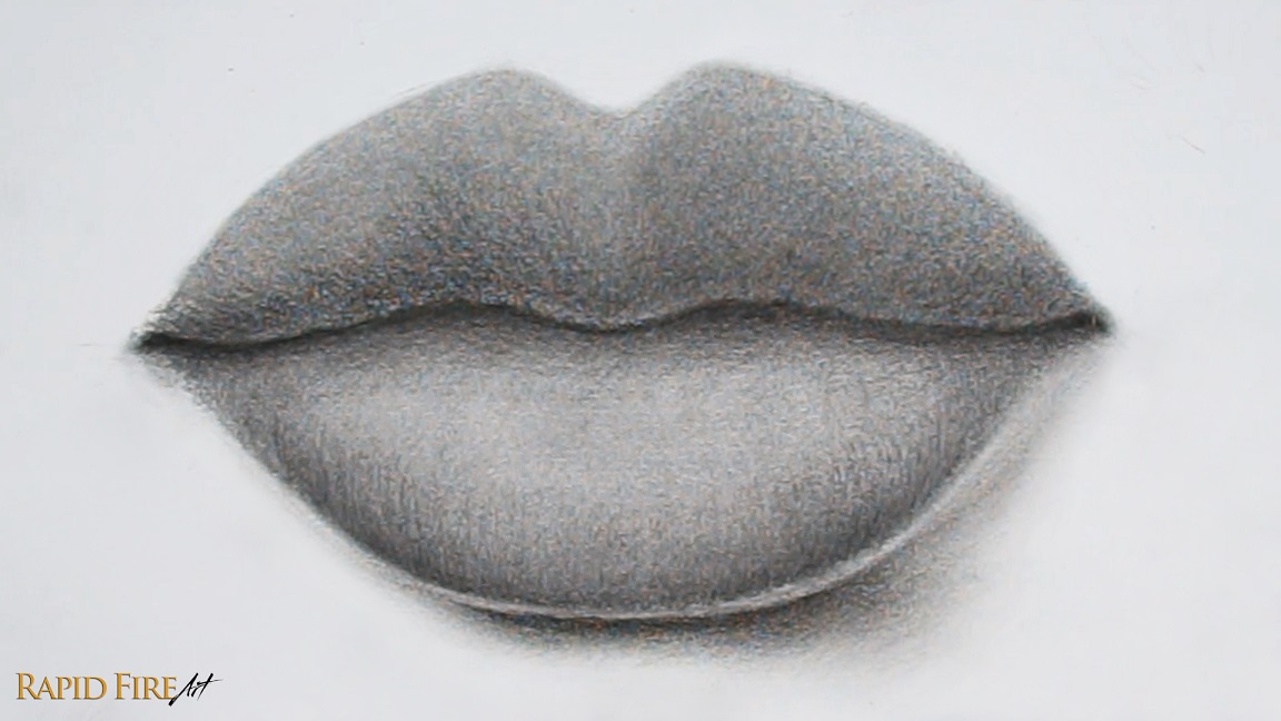 How to Draw Lips HB Pencil_Cast shadow