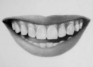 how to draw a smile with teeth