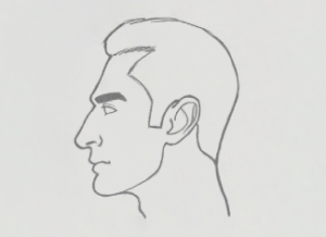 how to draw a face from the side view _ Loomis Method